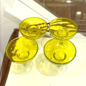 Crate & Barrel yellow margarita glasses